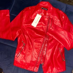 Red leather jacket